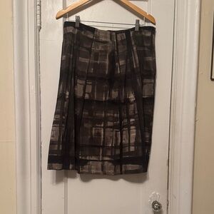 Weekend Max Mara Black and Gray Checkered A-Line Skirt